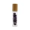 Gemstone Essential Oil Roller Bottle - Amethyst  - Wooden Cap