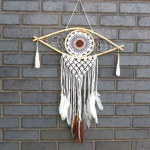 Evil Eye Macramé Dream Catcher Brown