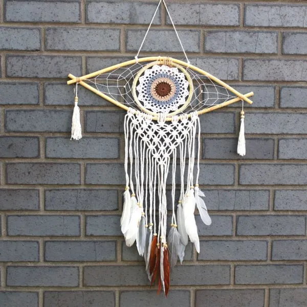 Evil Eye Macramé Dream Catcher Brown