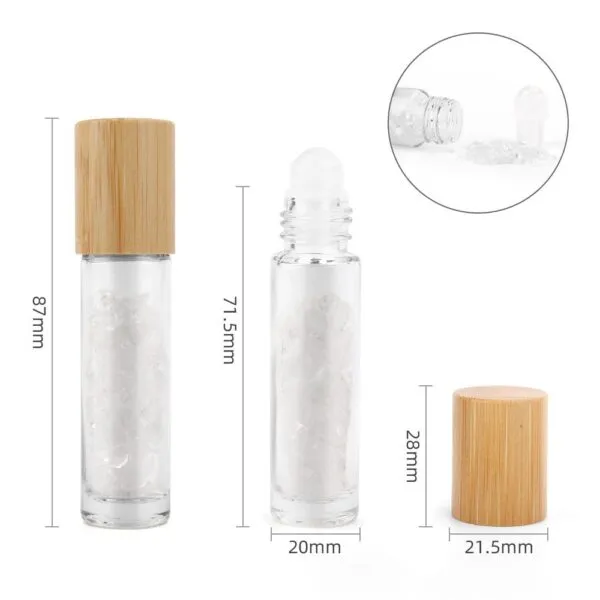 bG9jYWw6Ly9tZWRpYS9TUi9DRC82MFIzMEMxRzZSVktDRFNSLzk0MzU0YTg2LmpwZWc.webp Gemstone Essential Oil Roller Bottle - Rock Quartz - Wooden Cap