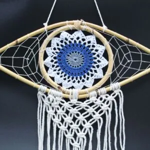 Compact Evil Eye Macramé Dream Catcher