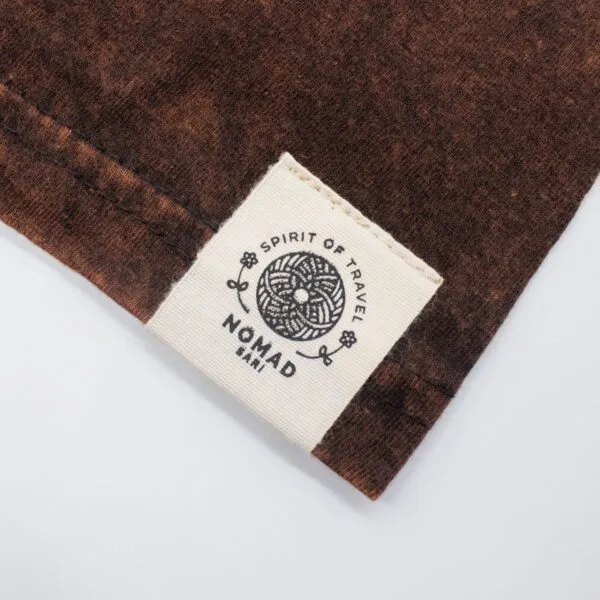 Nomad Sari Stonewashed Cotton T-Shirt - Sun and Zodiac - Brown - XL