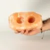 Natural Salt Candle Holder - 2 holes