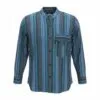 Nomad Sari Grandad Shirt - Turquoise - Large