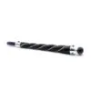 Magical Crystal Wand Wire Wrapped Black Dual Gemstones A black wire-wrapped magical crystal wand featuring purple and green gemstones.