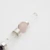Crystal Healing Wand Rose Quartz Pink Silver Clear Point Handcrafted pink rose quartz cabochon crystal healing wand with a clear quartz point.