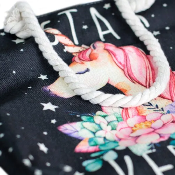 Unicorn Design Beach Tote Bag
