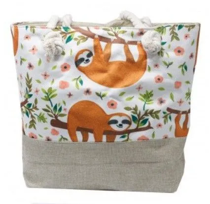 Sloths Design Beach Tote Bag