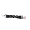 Crystal Wand Rose Quartz Black And Copper Spiral Twist Handcrafted rose quartz crystal wand with a black spiral twist and copper core.