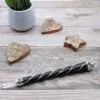 Clear Quartz Magic Wand Twisted Wood Brown Crystal Sphere Handcrafted clear quartz magic wand with twisted wood, silver wire, and a crystal sphere.