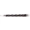 Ceremonial dark wood wand with a silver double helix twist and clear crystal points.