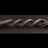 Dark wood decorative wand with silver wire inlay and clear crystal ends.