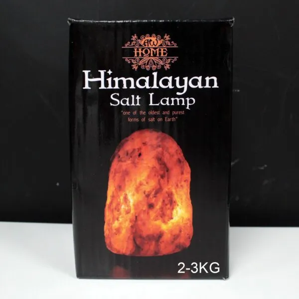 Black packaging box for the AW Home 2-3kg Himalayan salt lamp.