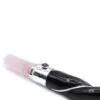 Crystal Wand Quartz Marble Black and Pink Amethyst Accent Black marble crystal wand featuring a pink quartz point and silver amethyst accent.