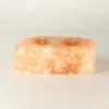 Hand-carved Himalayan pink salt candle holder with double tealight wells.