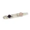 Crystal Healing Wand Amethyst Quartz Purple Silver Accents Axis of Grace Wand: Amethyst. Crystal healing wand featuring polished amethyst, rose quartz, clear quartz, and sterling silver.