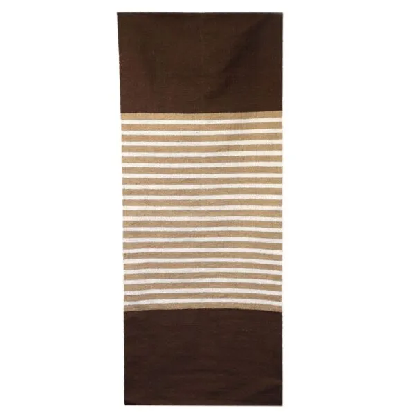 bG9jYWw6Ly9tZWRpYS85Ry80Qy82MFIzMEMxRzZSVks0QzlHLzI3MDM3ODFjLmpwZWc.webp Indian Cotton Rug - 70x170cm - Dark Brown / Beige