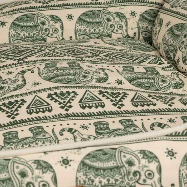 PAW Bed – Lucky Elephant – Green – 60 × 50 × 14cm