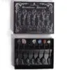 Set of 7 Dark Silver Gemstone Crystal Witch Spoons
