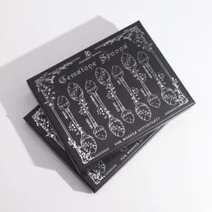 Set of 7 Dark Silver Gemstone Crystal Witch Spoons