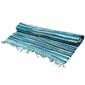 bG9jYWw6Ly9tZWRpYS85UC9KRC82MFIzMEMxRzZSV0tKRDlQL2YzOTJkNTU2LmpwZWc.webp Room Rag Rug - 150x200cm - premium quality - Aqua Blues