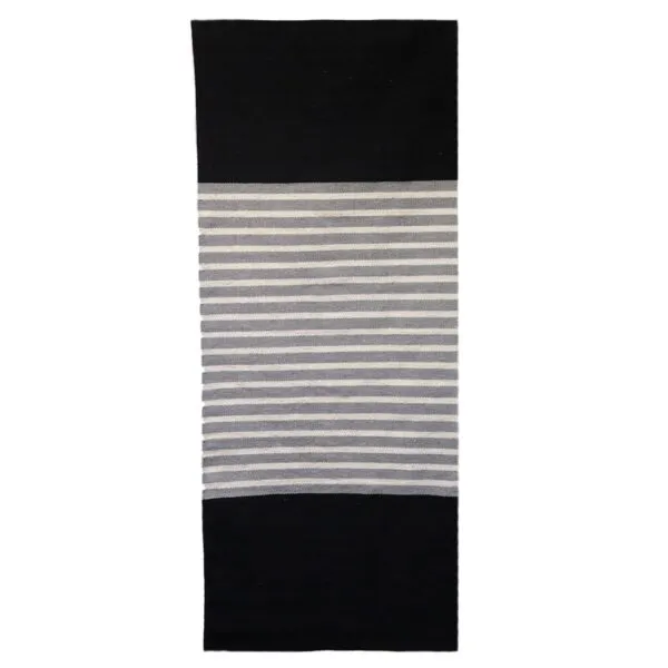 bG9jYWw6Ly9tZWRpYS85US80Qy82MFIzMEMxRzZSVks0QzlRLzIyYmE1YmI5LmpwZWc.webp Indian Cotton Rug - 70x170cm - Black / Grey