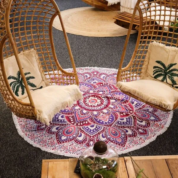 Large Mandala Roundy Art (180cm) - Pink and  Purple