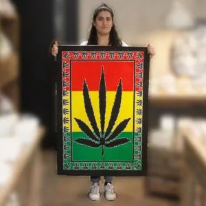 bG9jYWw6Ly9tZWRpYS85US9DRS82MFIzMEMxRzZNVEtDRTlRLzQ4NzQ4ZmIxLmpwZWc.webp Cotton Wall Art - Herbal Leaf