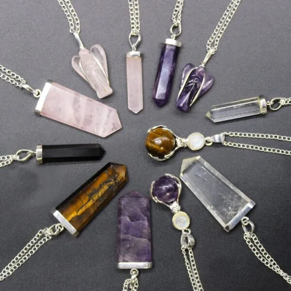 bG9jYWw6Ly9tZWRpYS85US9HRS82MFIzMEMxRzZSUktHRTlRLzkyYTBlNzQwLmpwZWc.webp Gemstone Classic Point Pendant - Black Agate