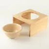bG9jYWw6Ly9tZWRpYS85Ui82Qy82MFIzMEMxSjZSVjM2QzlSLzBkNzcyZmIxLmpwZw.webp PAW Food Bowls - Large Single Ceramic in Wooden Stand - 14cm