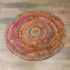 Round Jute and Recycled Cotton Rug - 90 cm