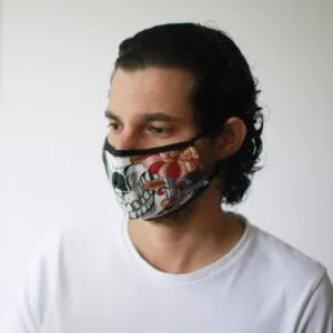 Reusable Fashion Face Mask - Colourful Calavera (Adult)
