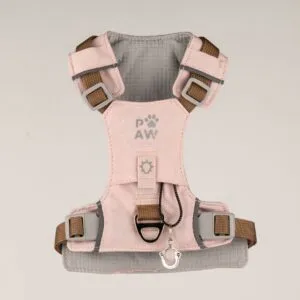 bG9jYWw6Ly9tZWRpYS85Uy80RC82MFIzMEMxSjZSVEs0RDlTLzJiM2Q3ZjUzLmpwZw.webp PAW - S (4-8Kg) Dog Step-in Guardian Harness with Reflective Mesh - Soft Pink - Rose Quartz Charm