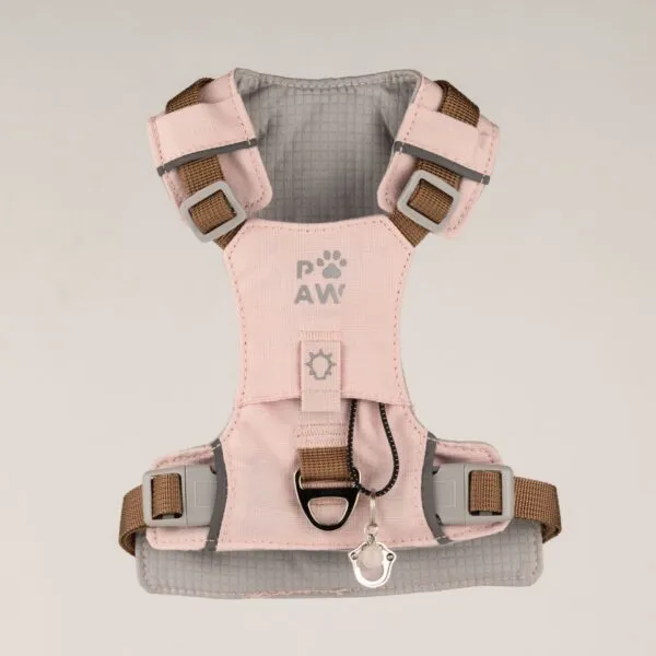 bG9jYWw6Ly9tZWRpYS85Uy80RC82MFIzMEMxSjZSVEs0RDlTLzJiM2Q3ZjUzLmpwZw.webp PAW - S (4-8Kg) Dog Step-in Guardian Harness with Reflective Mesh - Soft Pink - Rose Quartz Charm