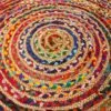 Round Jute and Recycled Cotton Rug - 150 cm