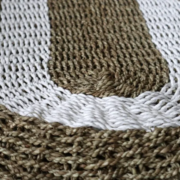Oval Seagrass White and Tan - Classic - 60x120cm