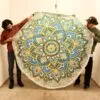 bG9jYWw6Ly9tZWRpYS85Uy8yRS82MFIzMEMxSjY0VDMyRTlTLzcyYzI0YzNiLmpwZw.webp Large Mandala Roundy Art (180cm) - Yellow and Blue
