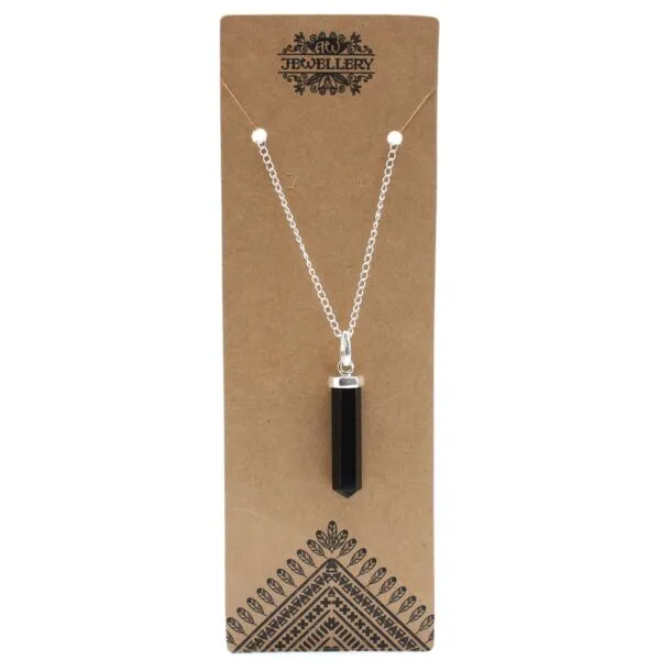 bG9jYWw6Ly9tZWRpYS85Uy9KQy82MFIzMEMxRzZSUktKQzlTLzU0Mzg1YTIwLmpwZWc.webp Gemstone Classic Point Pendant - Black Agate