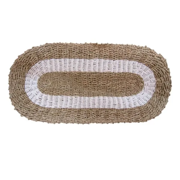 Oval Seagrass White and Tan - Classic - 60x120cm