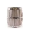 Beer Barrel Stool – Whitewash Wood 38 x 32 cm