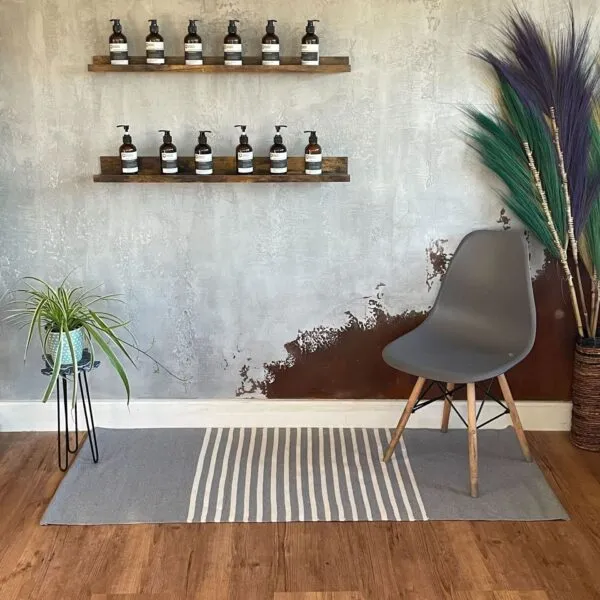 bG9jYWw6Ly9tZWRpYS8xSy80Qy82MFIzMEMxRzZSVks0QzFLLzZlY2E2ODZhLmpwZWc.webp Indian Cotton Rug - 70x170cm - Grey