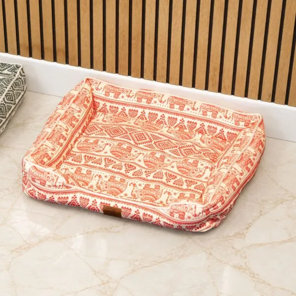 PAW Bed – Lucky Elephant – Red – 60 × 50 × 14cm