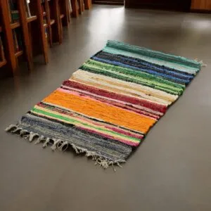 bG9jYWw6Ly9tZWRpYS8xTi9KRC82MFIzMEMxRzZSV0tKRDFOLzA1YjdiYjA1LmpwZWc.webp Small Rag Rug - 50x90cm - premium quality - Rainbow Colours