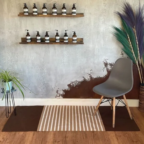 bG9jYWw6Ly9tZWRpYS8xUy80Qy82MFIzMEMxRzZSVks0QzFTLzYzMDQ4YjU2LmpwZWc.webp Indian Cotton Rug - 70x170cm - Dark Brown / Beige
