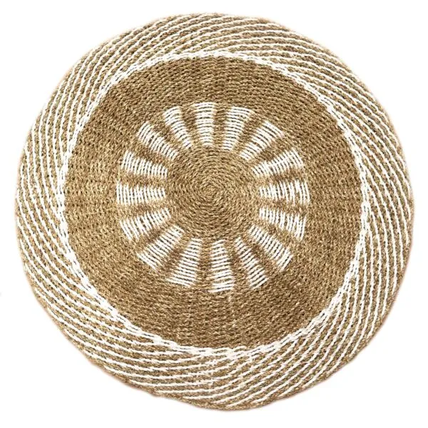 bG9jYWw6Ly9tZWRpYS8xUy8wRS82MFIzMEMxRzZSVDMwRTFTLzQwOTk0ZjU1LmpwZWc.webp Round Seagrass White and Tan - Inner Sun - 1m