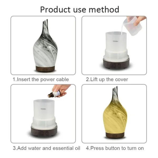 Aroma Diffuser - Glass Abstract Grey USB