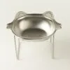 PAW Food Bowls - Single Cat Bowl in Stand - Stainless Steel (304)