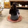 Round Jute and Recycled Cotton Rug - 90 cm