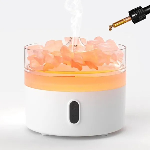 bG9jYWw6Ly9tZWRpYS9ISi9BQy82MFIzMEMxRzZSVktBQ0hKL2ZhYmZlNzZmLmpwZWc.webp Himalayan Salt Aroma Diffuser - Night Light - USB-C - Flame Effect ( salt included)