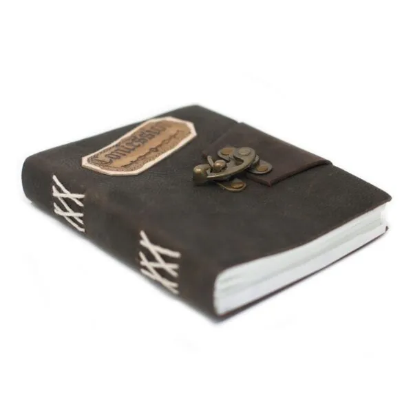 bG9jYWw6Ly9tZWRpYS9ISy80Qy82MFIzMEMxRzZNVjM0Q0hLL2JjODNmZWIyLmpwZWc.webp Leather Black Confessions with Lock Notebook (7x5")